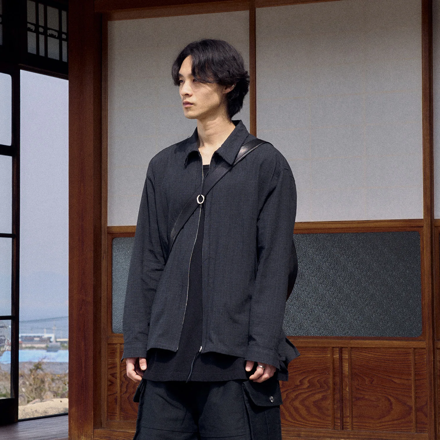 Zipped Shirt - Black Check