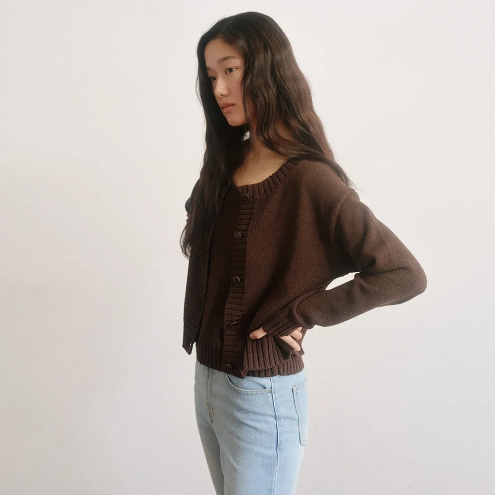 Village Cardigan_Dark Choco