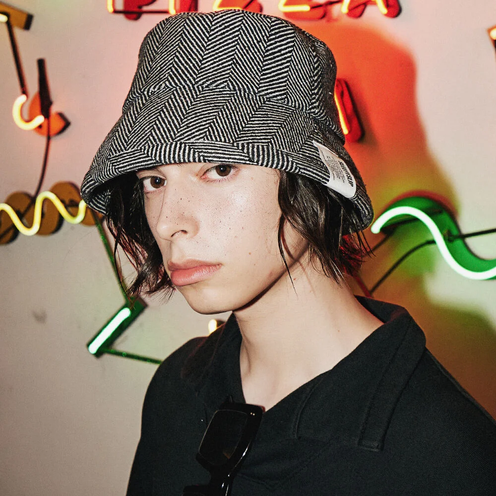 BD HERRINGBONE BLACK BUCKET HAT