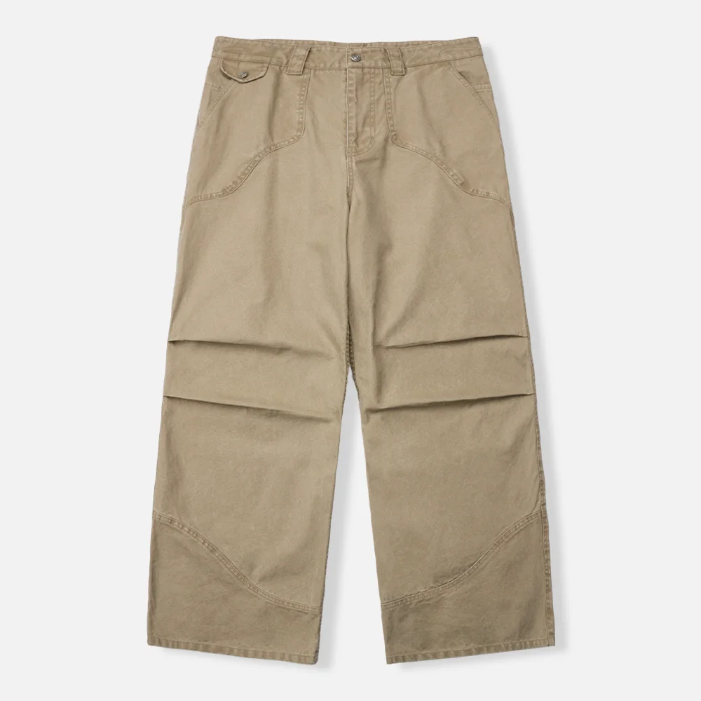 水洗 牛仔競技 純棉 休閒卡其 褲子 BEIGE