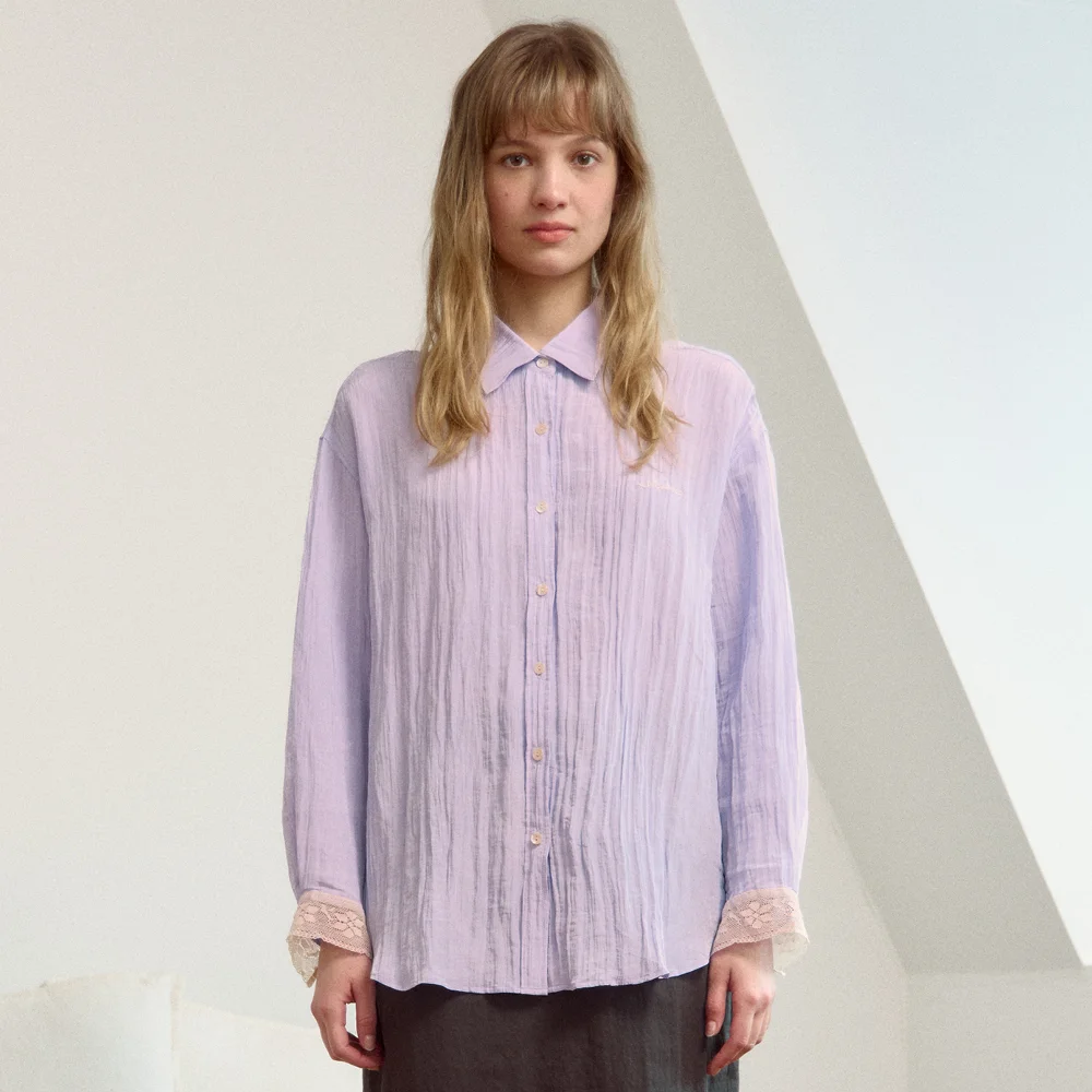 Sonya Lace Shirts (Lavender)