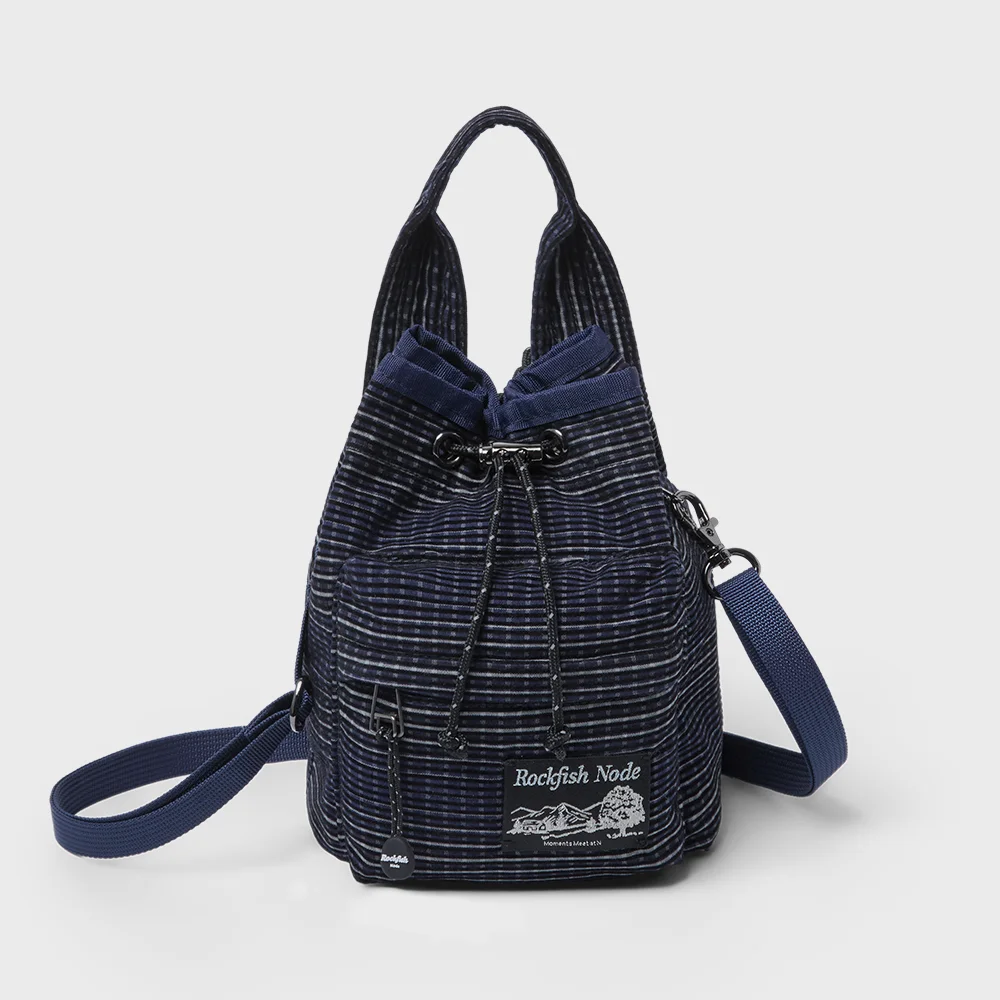 CHECK DRAWSTRING MINI BAG - 2 colors