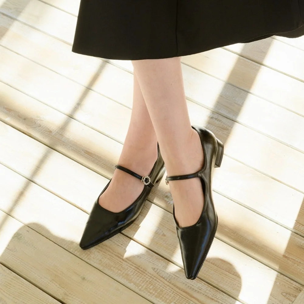 Flora 細高跟鞋 平底鞋 black
