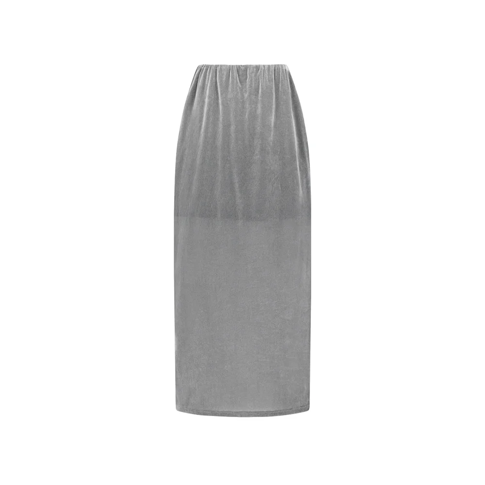 Slim banding skirt, Grey