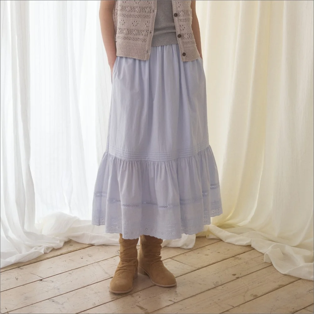 CAKE LACE SKIRT_LIGHT BLUE