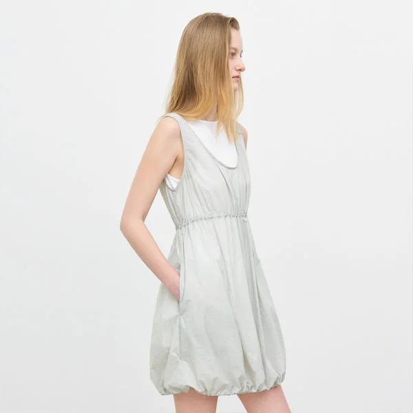YU NYLON LAYERED SHIRRING ONE PIECE (OP-6338)