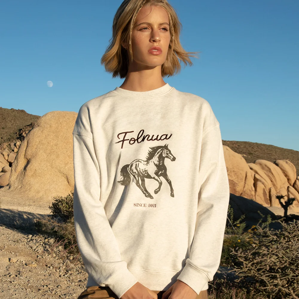 PONY OVER FIT SWEAT SHIRT (OATMEAL)