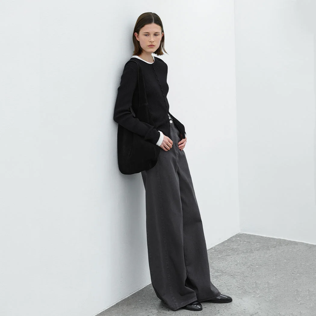 COLOR DENIM WIDE PANTS(PT-5695)