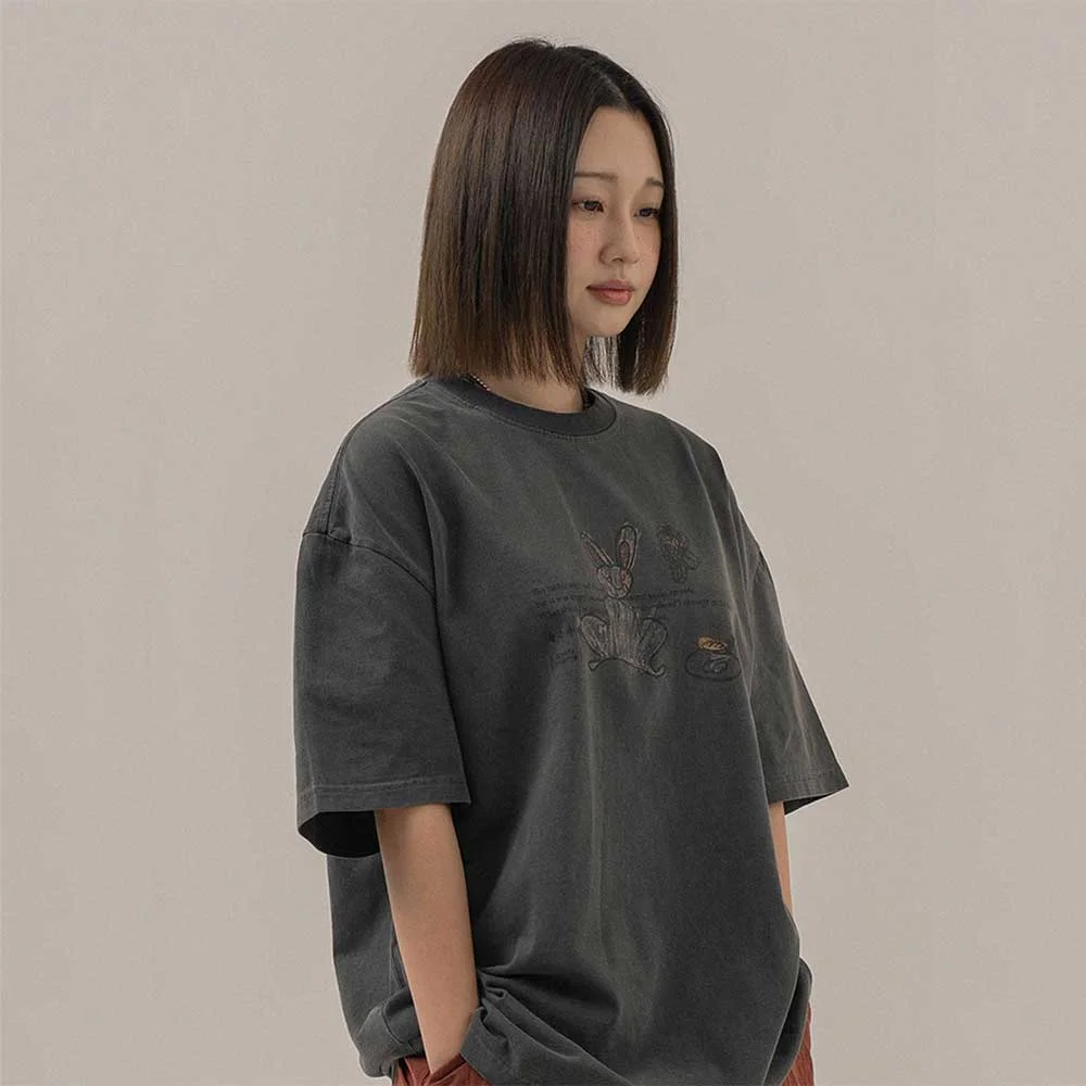 BP Angry Rabbit Pigment T-Shirt_CHARCOAL