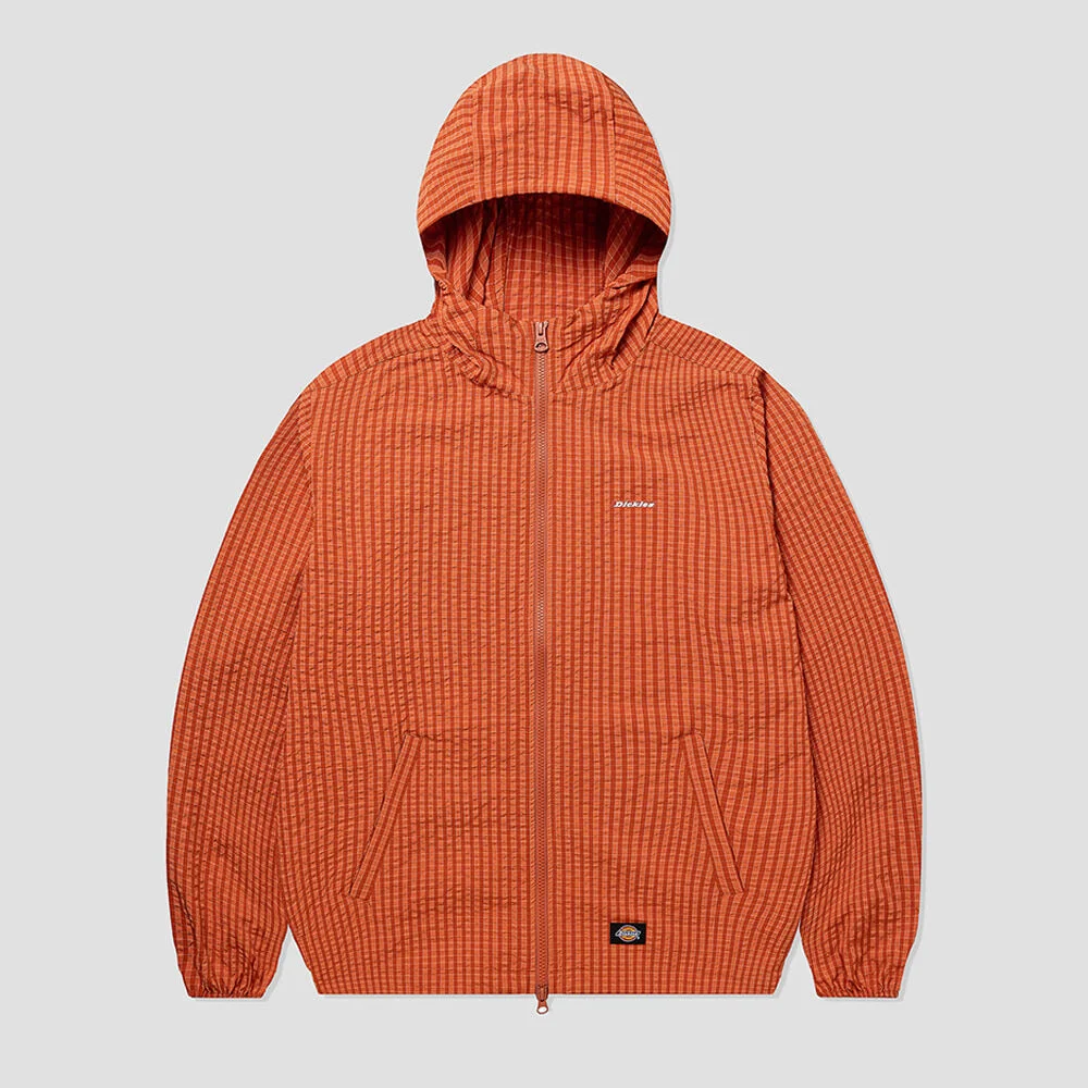 網格 格紋 淺 風衣 Orange