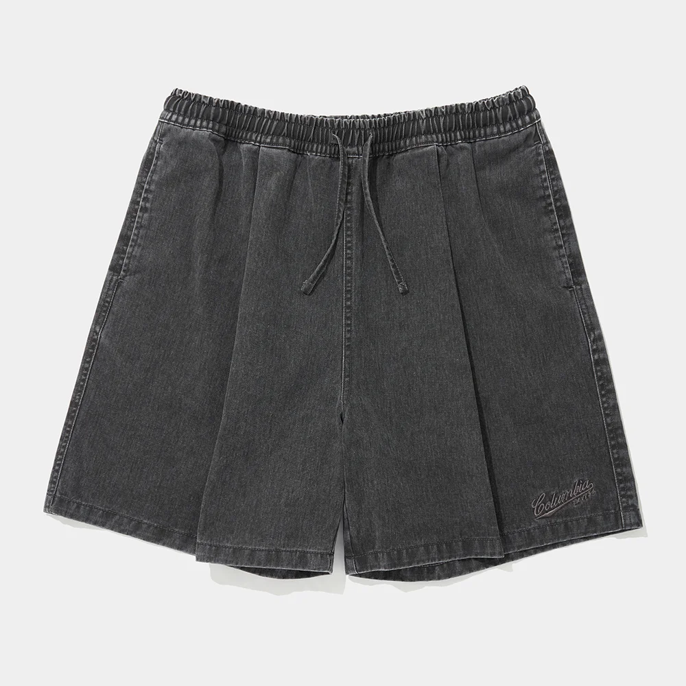 TAIL LOGO PINTUCK WASHED TWILL SHORTS PANTS_CHARCOAL