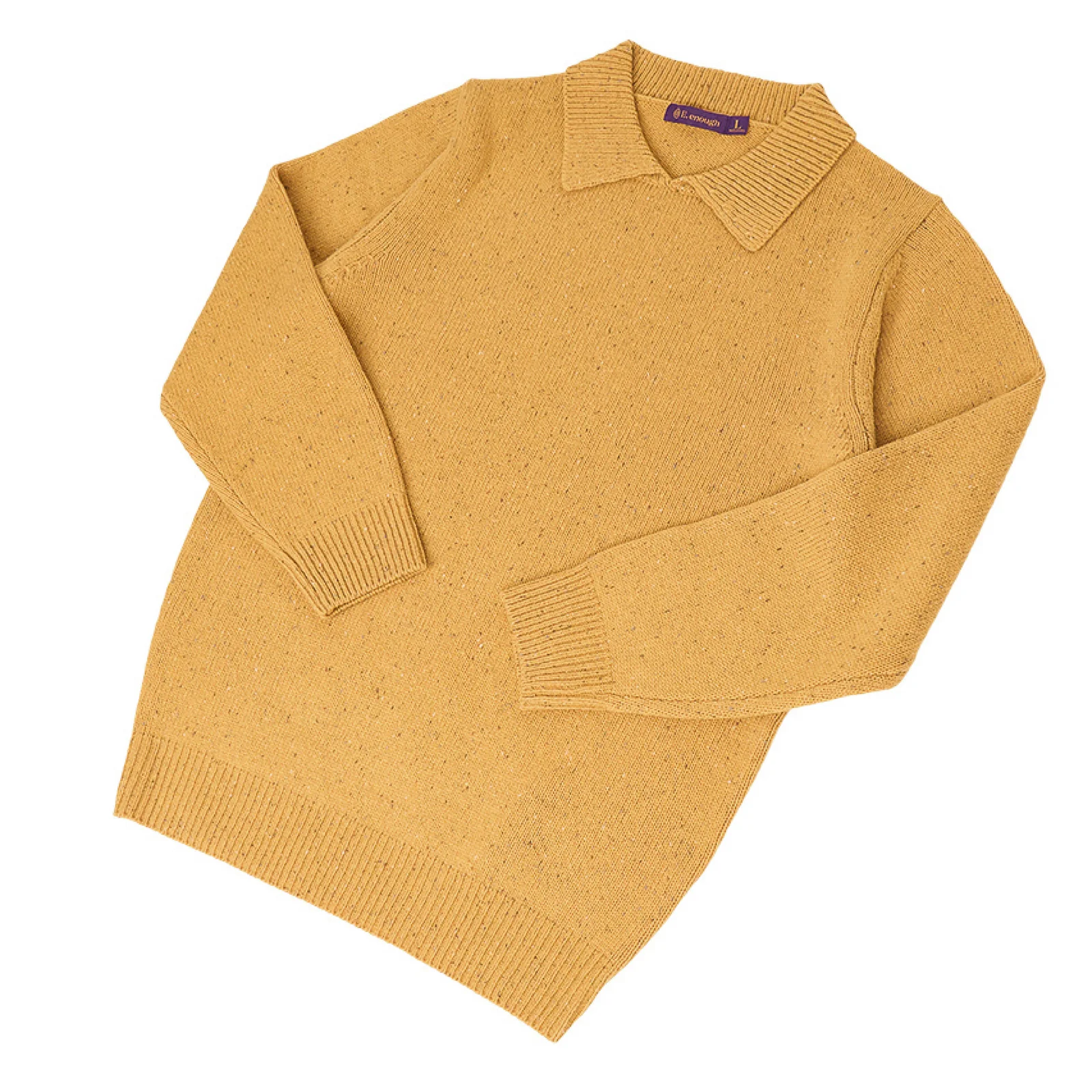 New England Donegal Collar Knit - Yellow River (Wool 100%)
