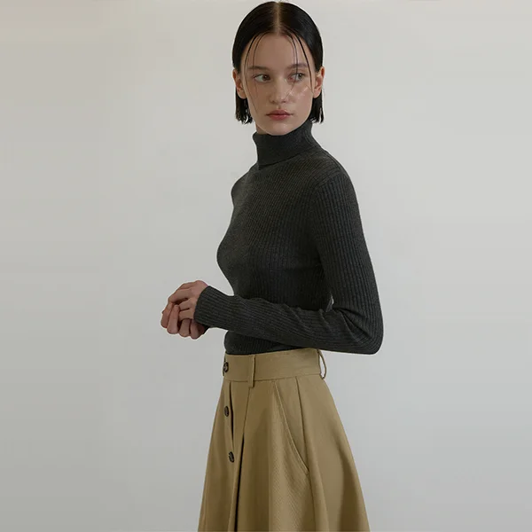 SIGNATURE WOOL GOLJI MOCK POLO KNIT (T-6754)