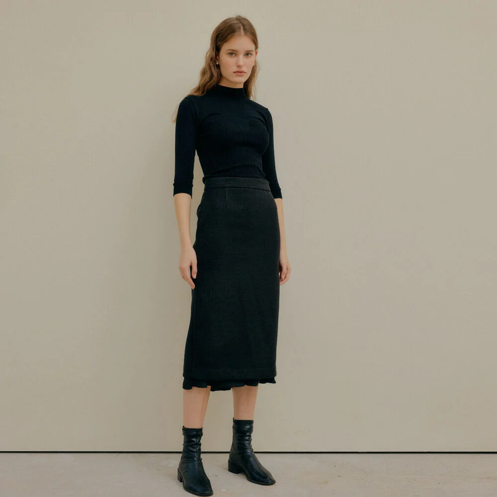 LAYERED SKIRT_BLACK