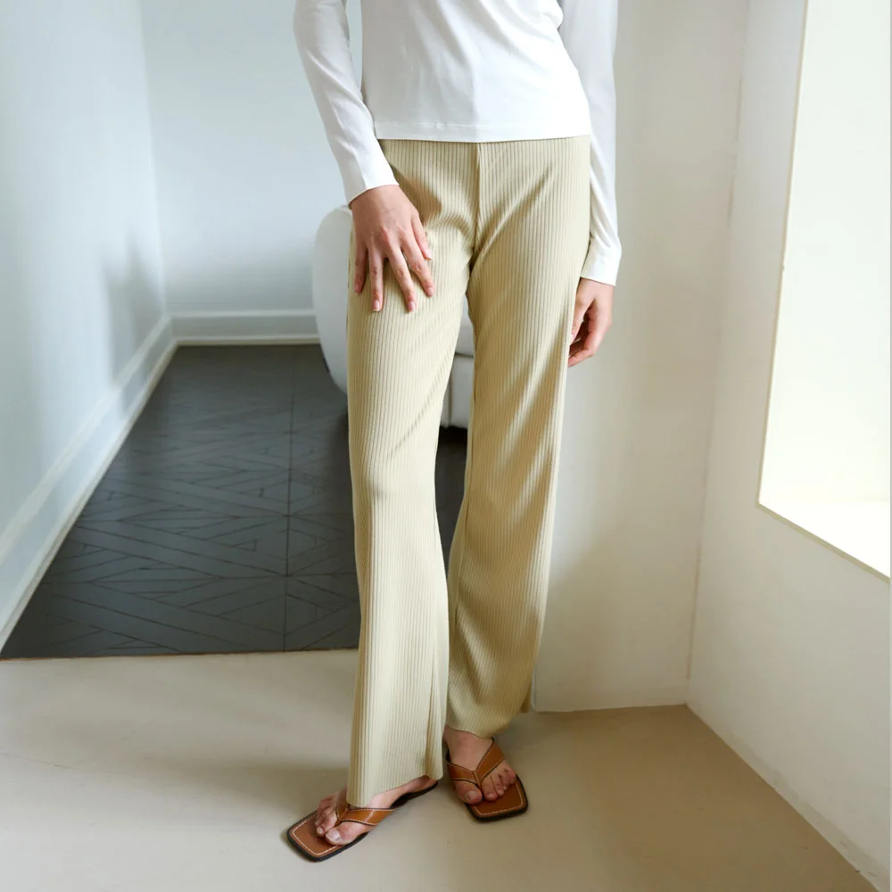 Rib Knit Pants (Olive)