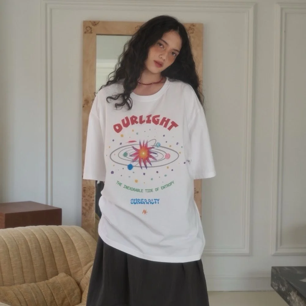 Saalty Space Overfit T-shirt / White