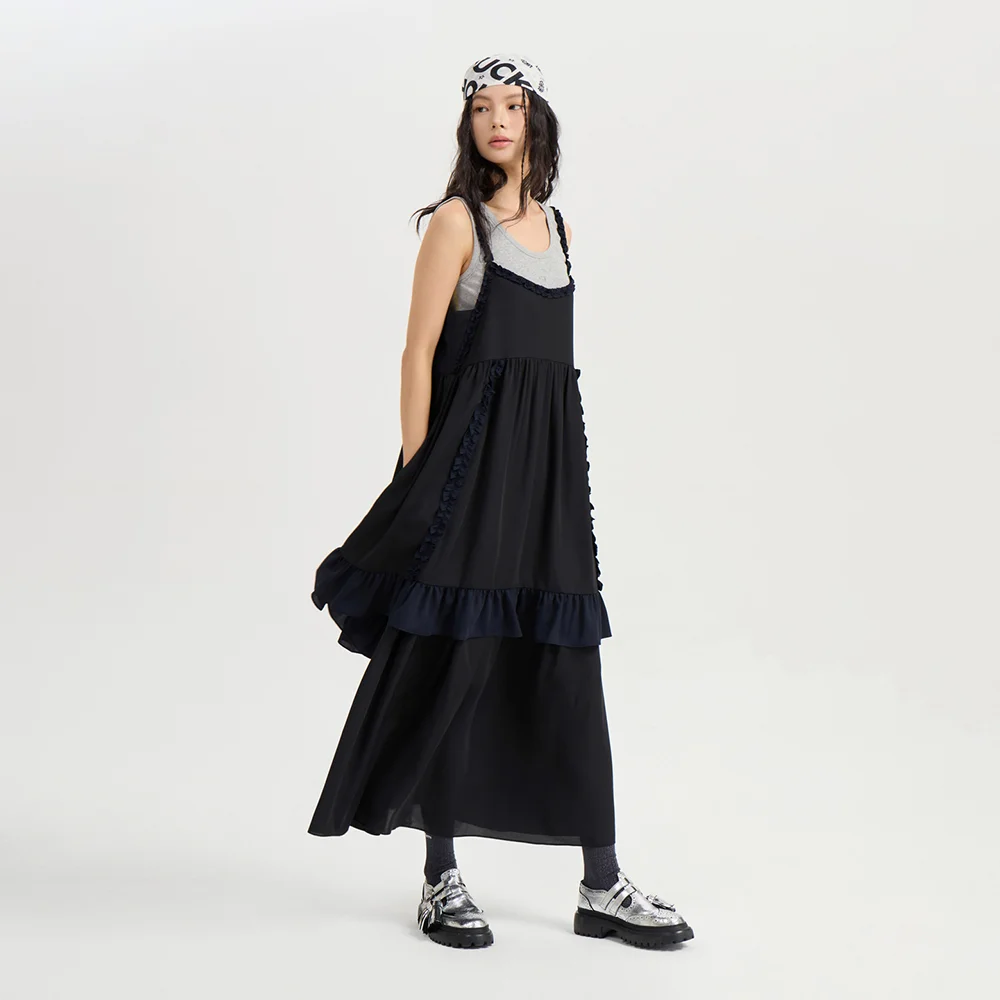 Coloration Frill Layering Dress (black) LFDAW25210BKX