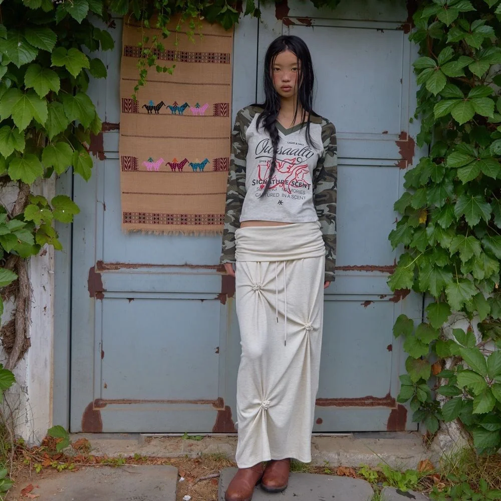 Posy Long Skirt / Oatmeal