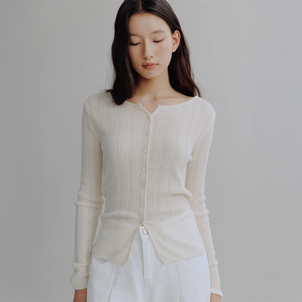 ROZ SLIM CARDIGAN_CREAM