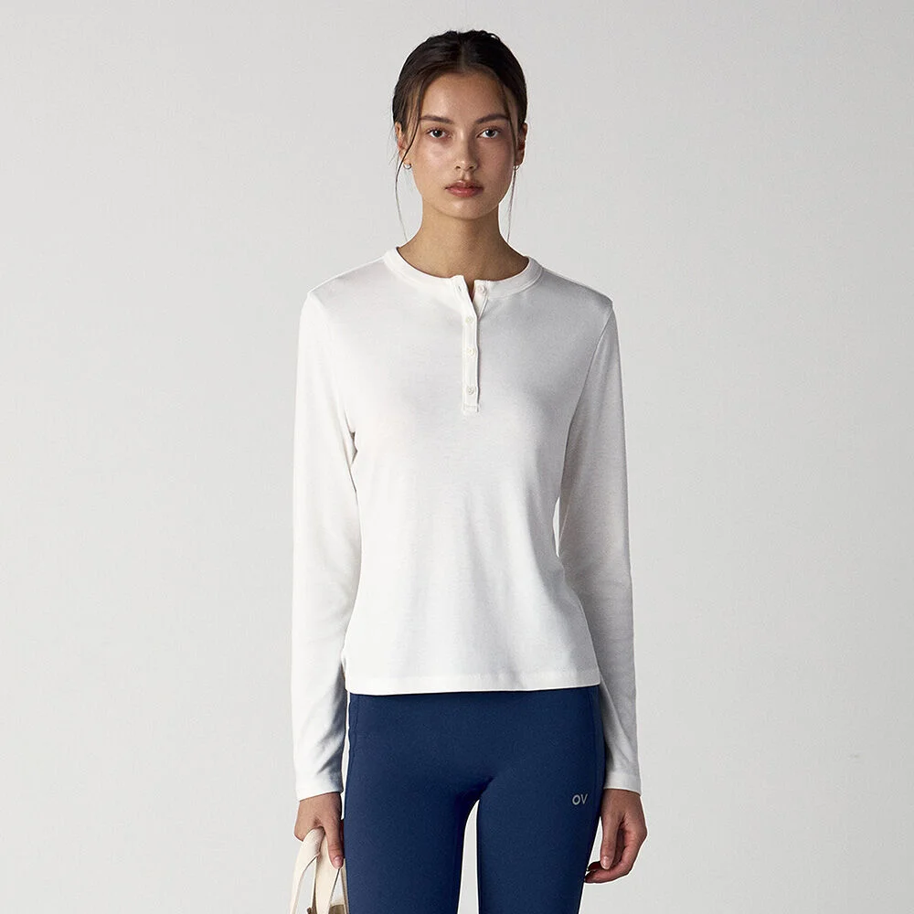 (W)HENLEY LONG SLEEVE TEE (IVORY)