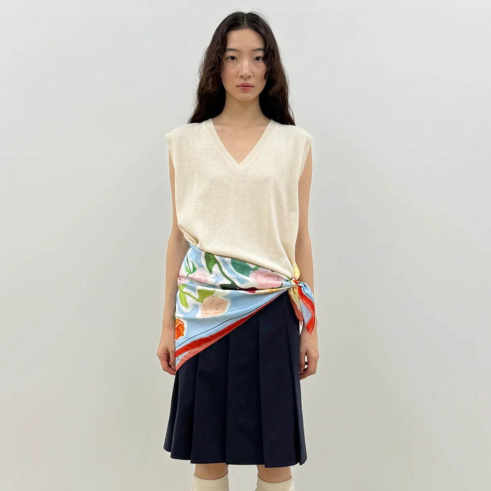 Sinoon Plain Knit Vest (Ivory)