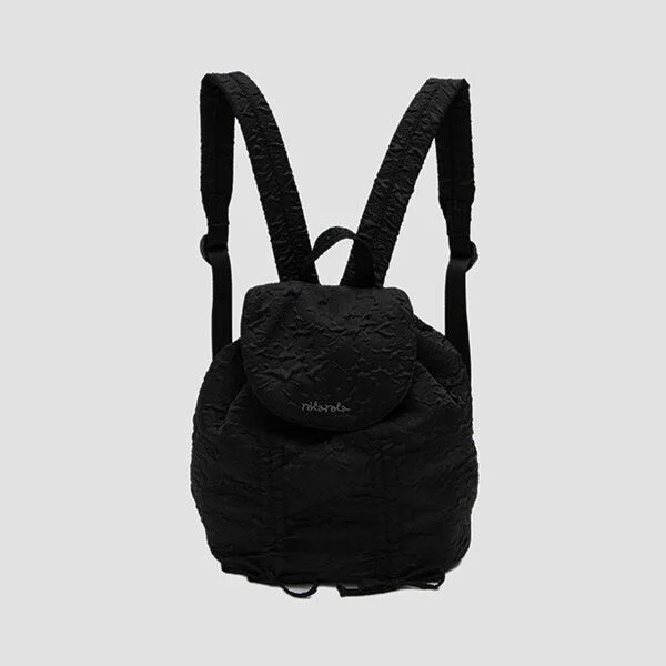 JACQUARD SHIRRING BACKPACK BLACK