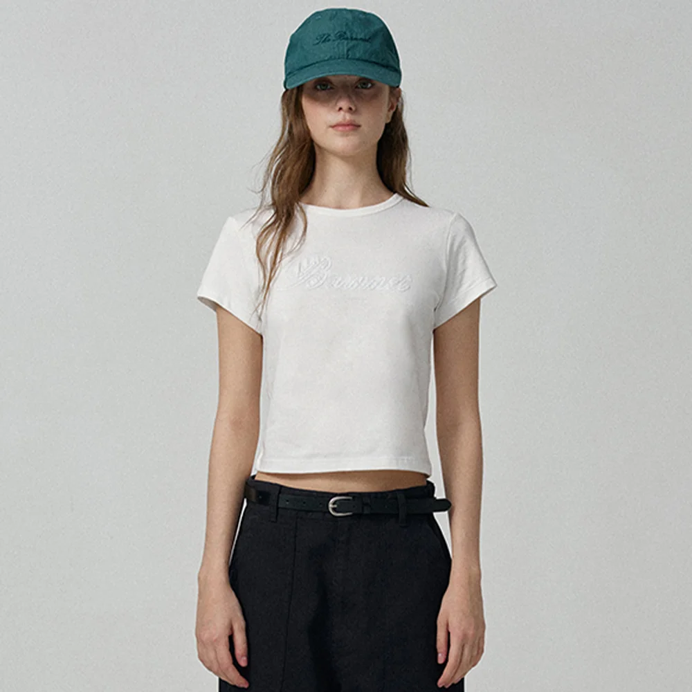 Diana Chain Stitch Logo T-Shirt_White