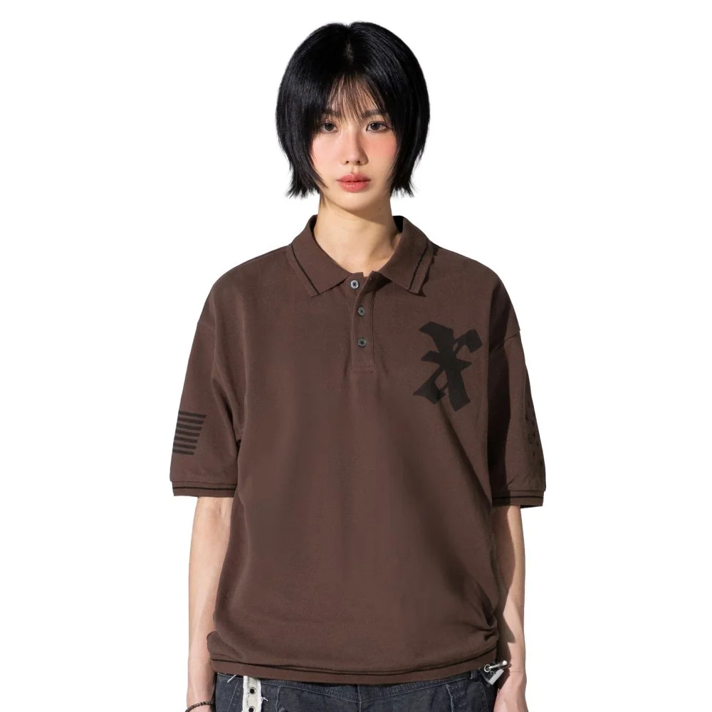 XTT161 Crest 珠地 T恤 (BROWN)