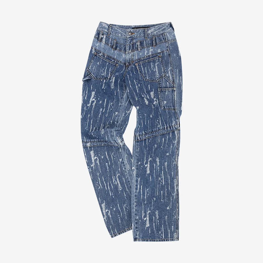 LAYERED WIDE-LEG JEANS apa690m(BLUE)