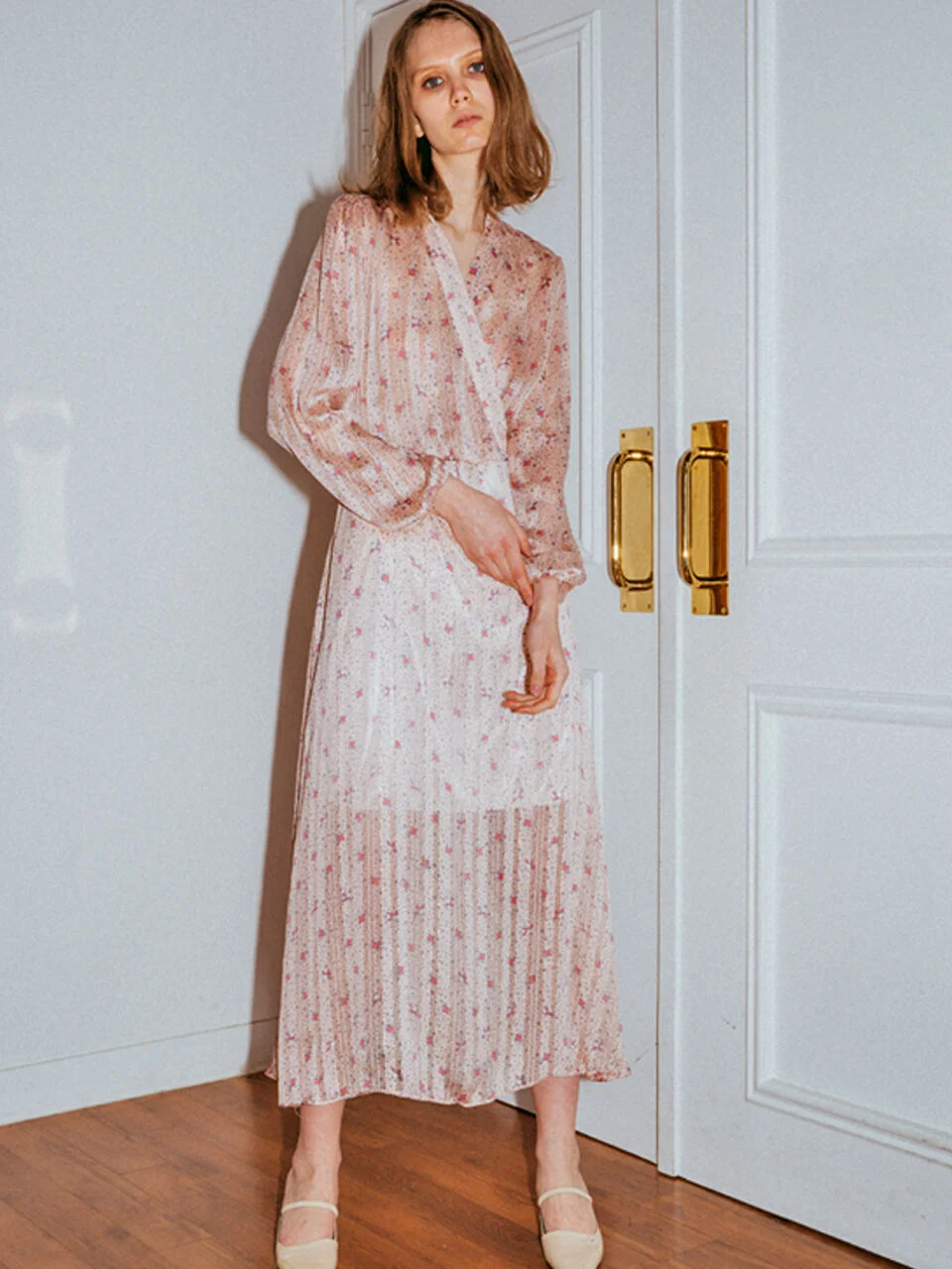 Pink Bird Line Dress