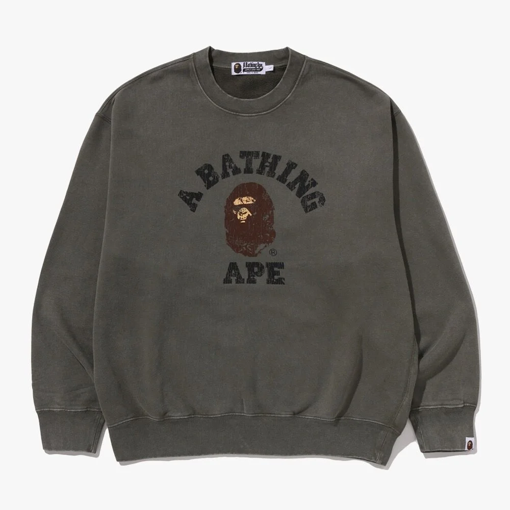 成衣 Tie-Dye Collage Relaxed 剪裁 圓領 衛衣(M) OLIVEDRAB