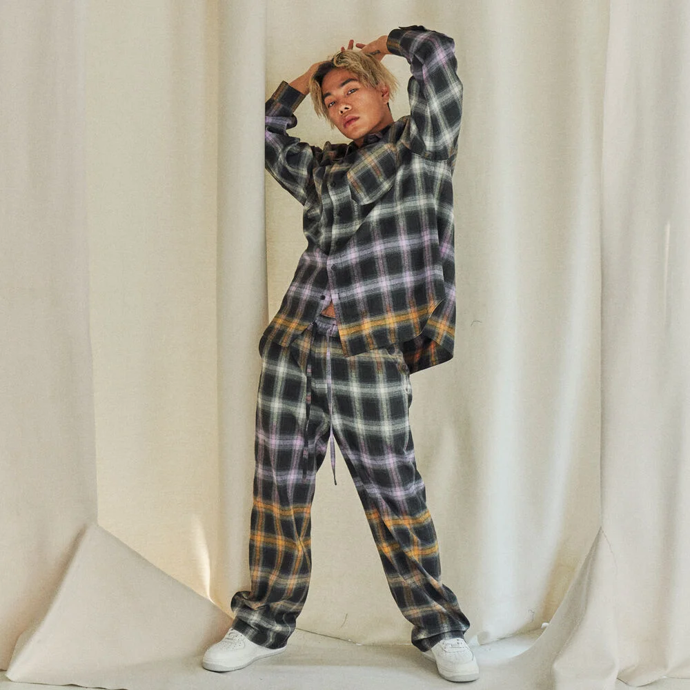 Before Dark Check Relax Fit Pants