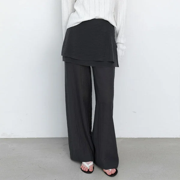 BUTTON POINT WRAP SKIRT PANTS (PT-5750)