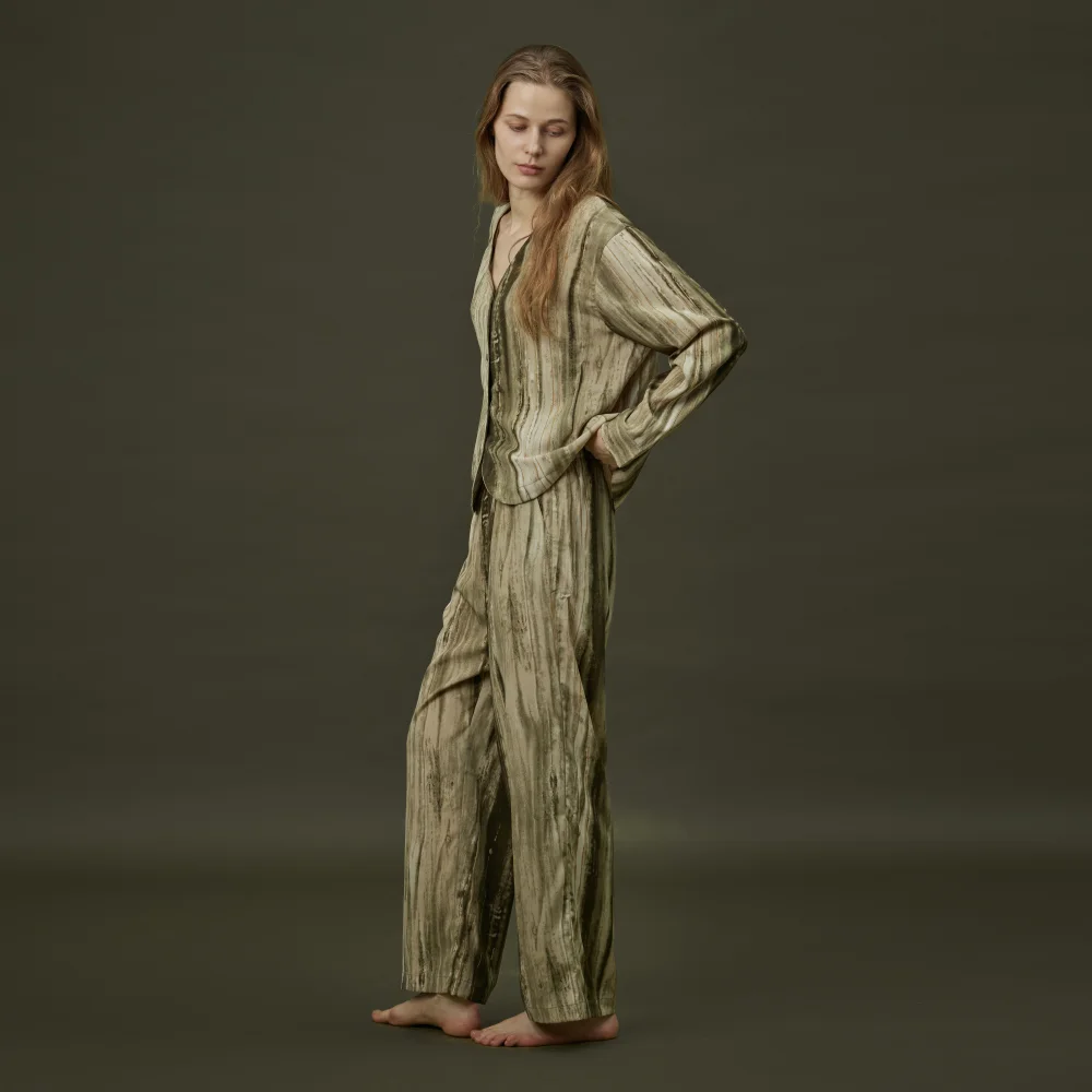 COZY ROUND PAJAMA SET_flow green