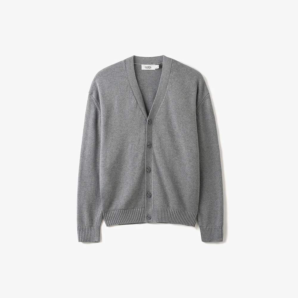 柔軟 基本款 V領 開襟外套 灰色 COOSCD001GRAY