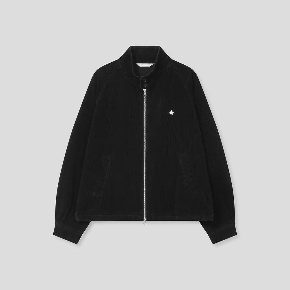 復古 燈芯絨 Harrington 外套_黑色