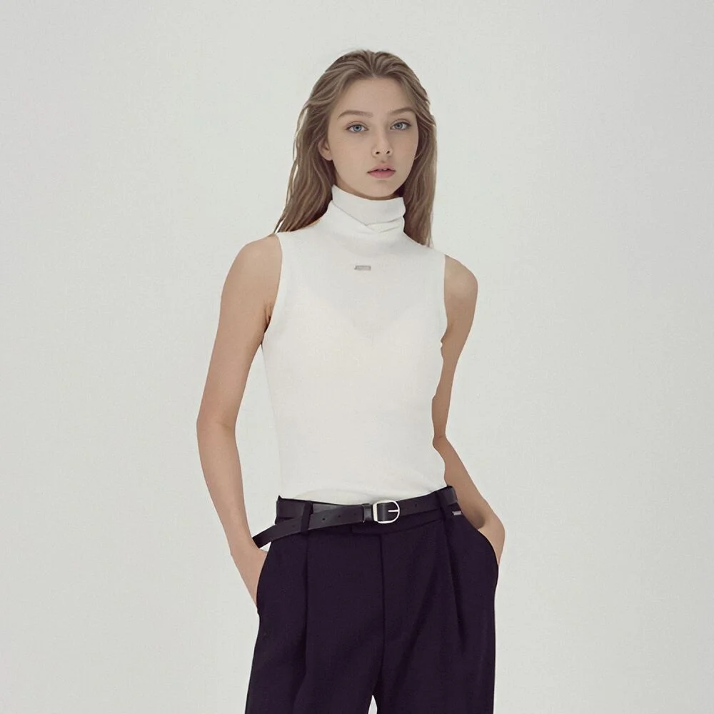 Ribbed Sleeveless Knit _Ivory