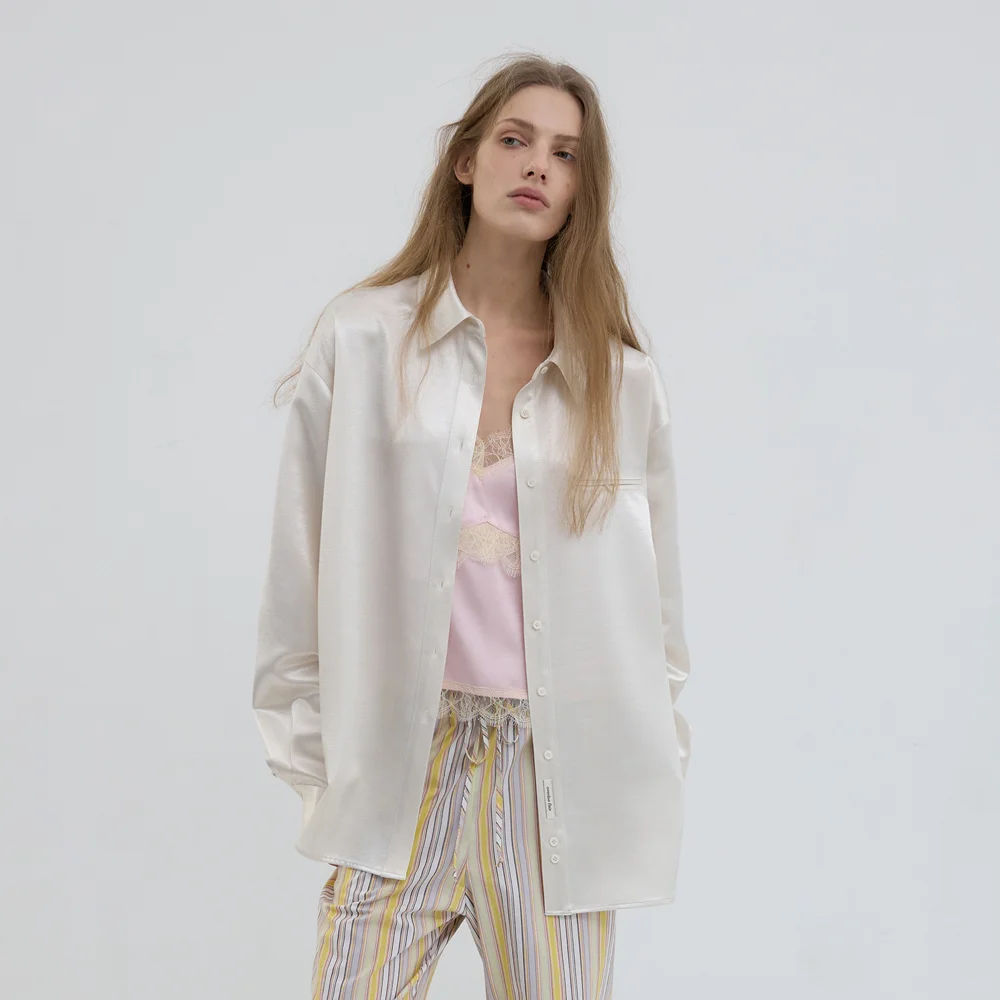 SATIN OVERSIZED SHIRT_IVORY