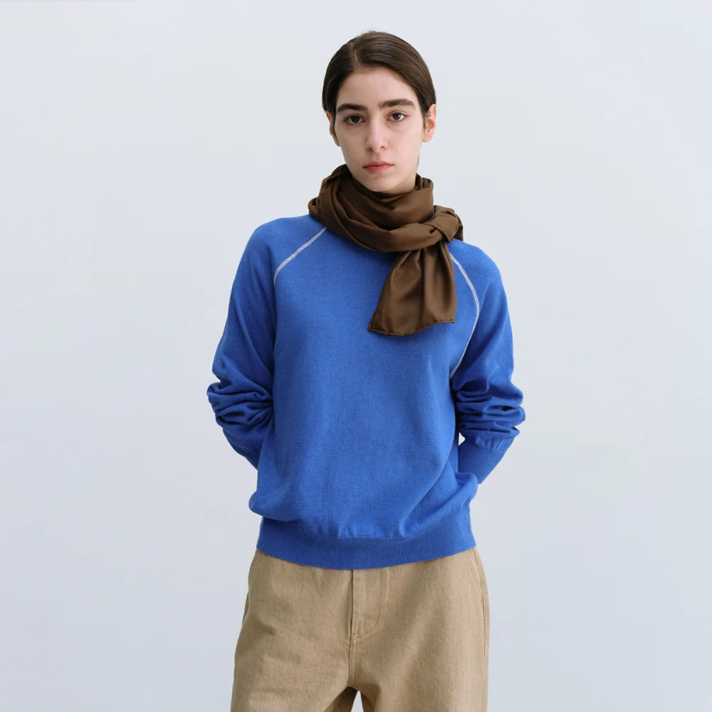Summer Stitch Ted Raglan Knit in Blue