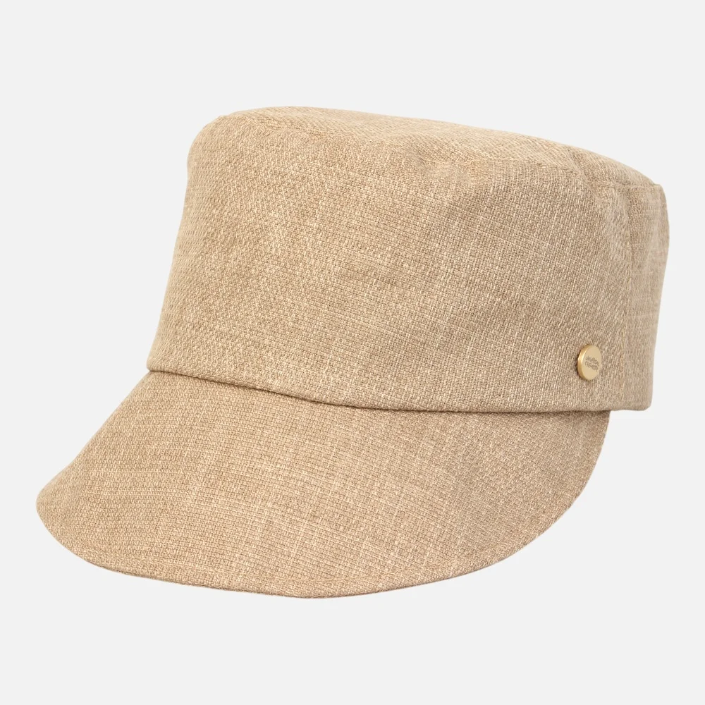 Linen Beige Logo Riding Cap Marine Cap
