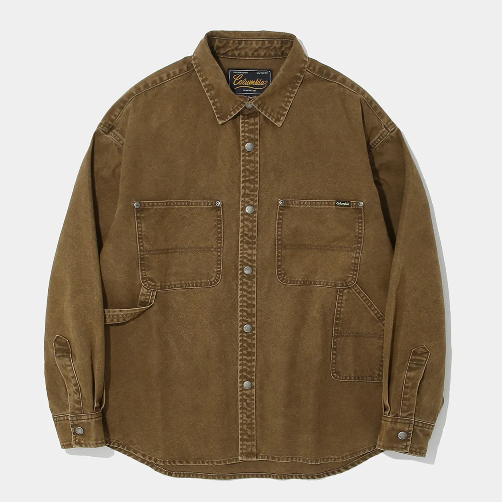 UTILITY DENIM SHIRT JACKET_BROWN