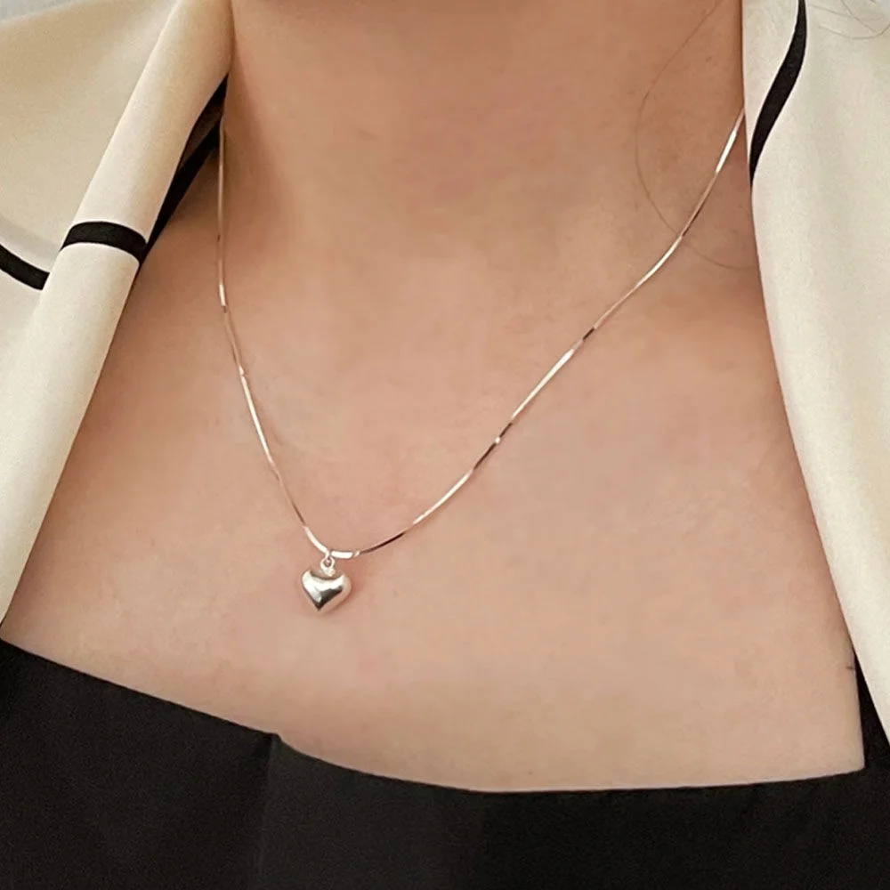Square Chain Heart Necklace