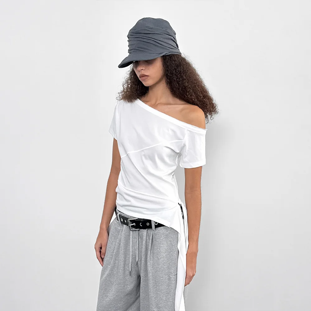 One-Shoulder Strap Tee_White
