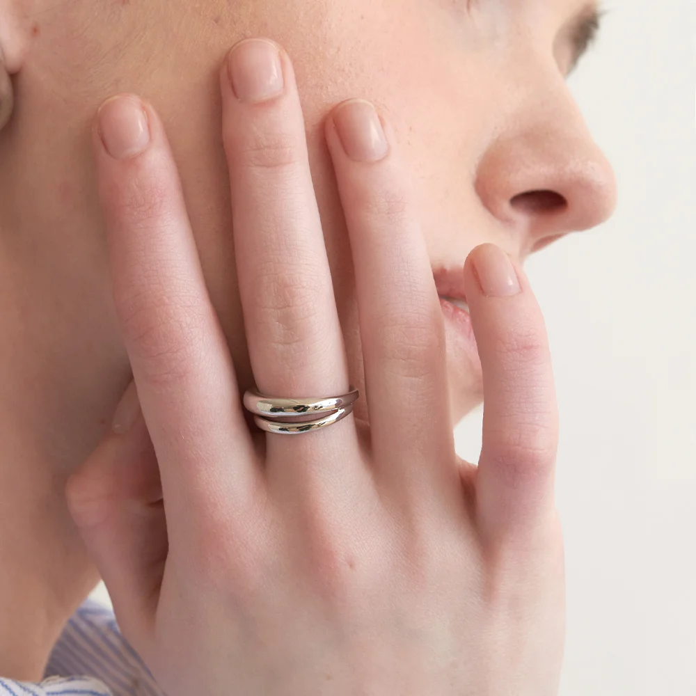 sharp finish two line ring (R004_silver)