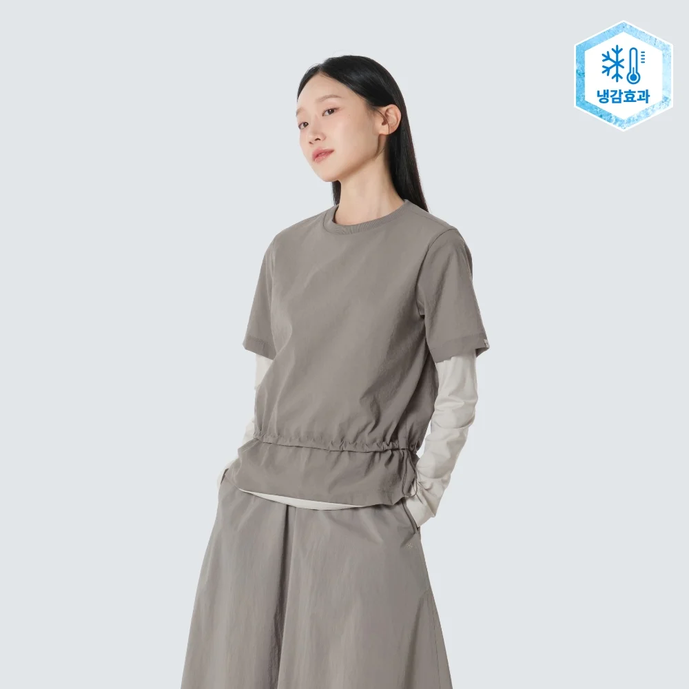 Minute 女裝 束繩 短袖 T恤 Vintage Gray (S26MWFTS73)