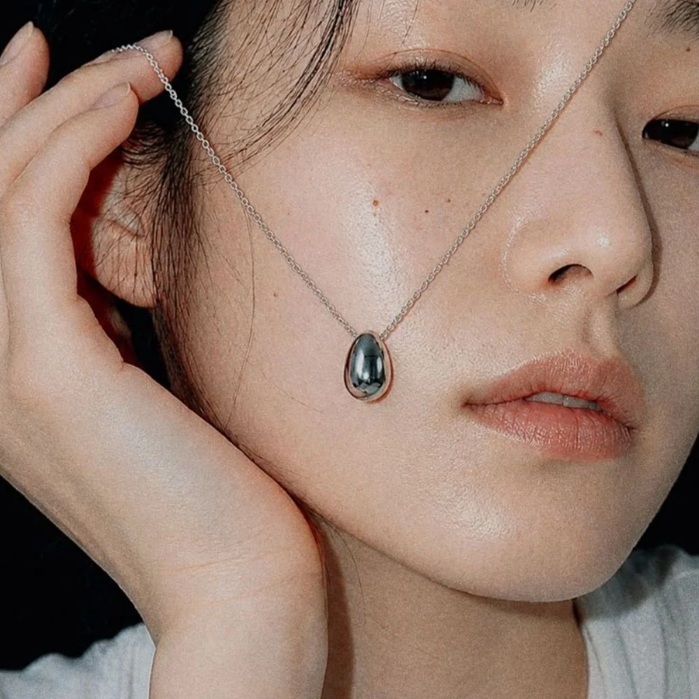Droplet volume necklace (2 color) / 水滴 蓬鬆 長 頸鏈