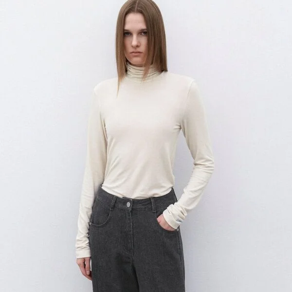 ESSENTIAL SHEER TURTLE NECK TEE(T-7135)