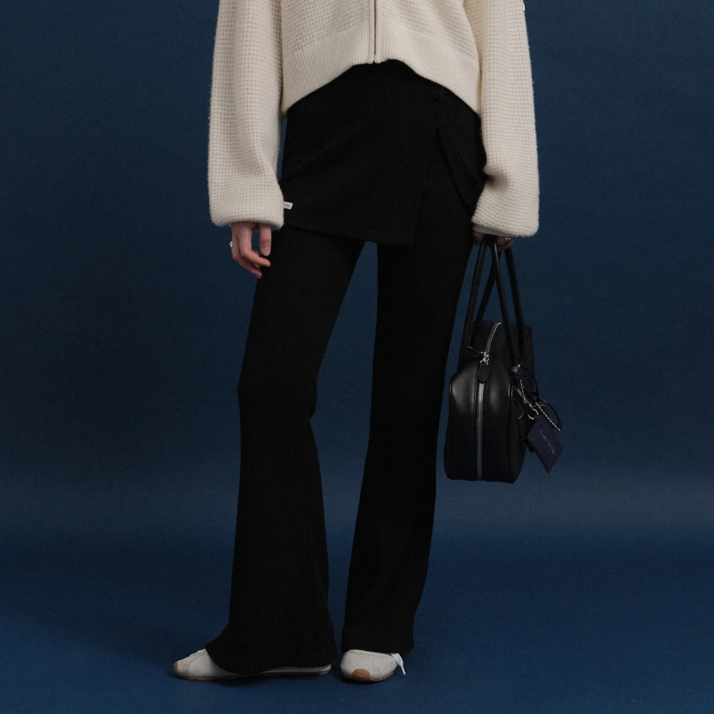 Mary Wrap Skirt Pants (Black)