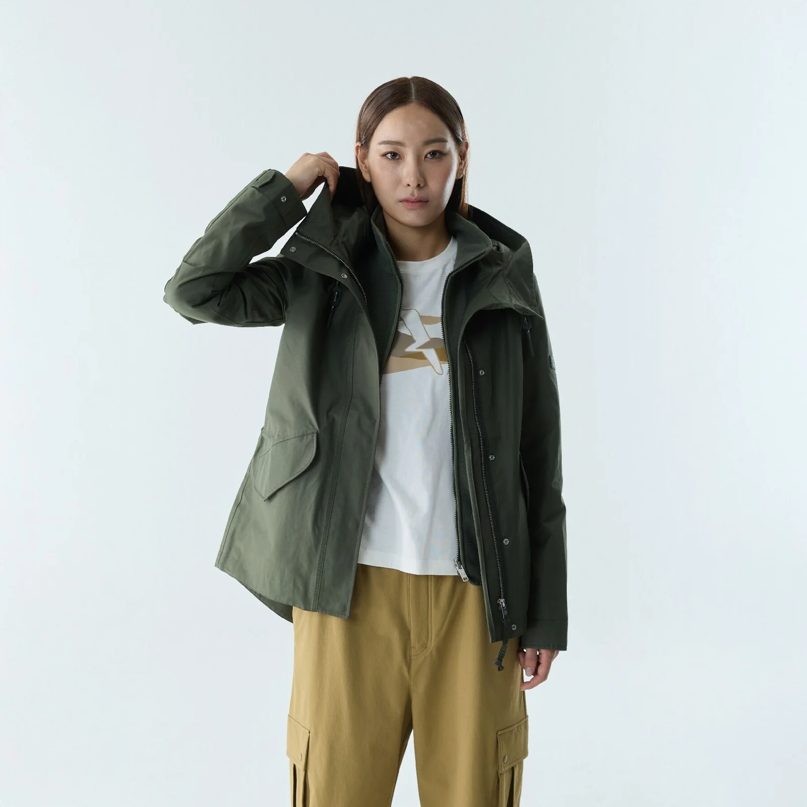 女裝 MTD 中長款 連帽衫 夾克 AIS24WOUT006AVO