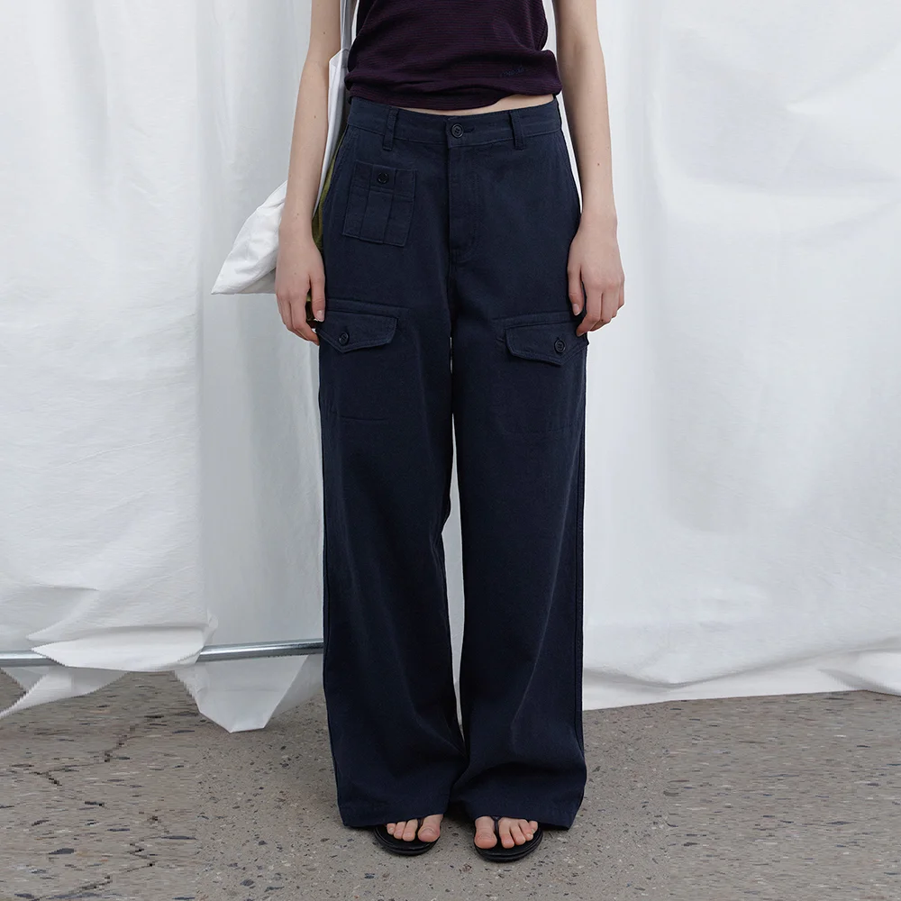 Front cargo pants (navy)